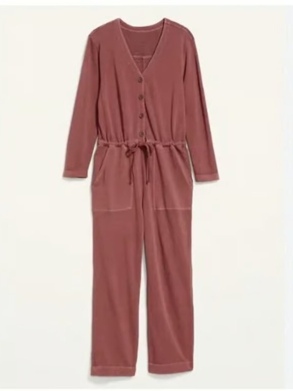 Rose terry cloth jumpsuit